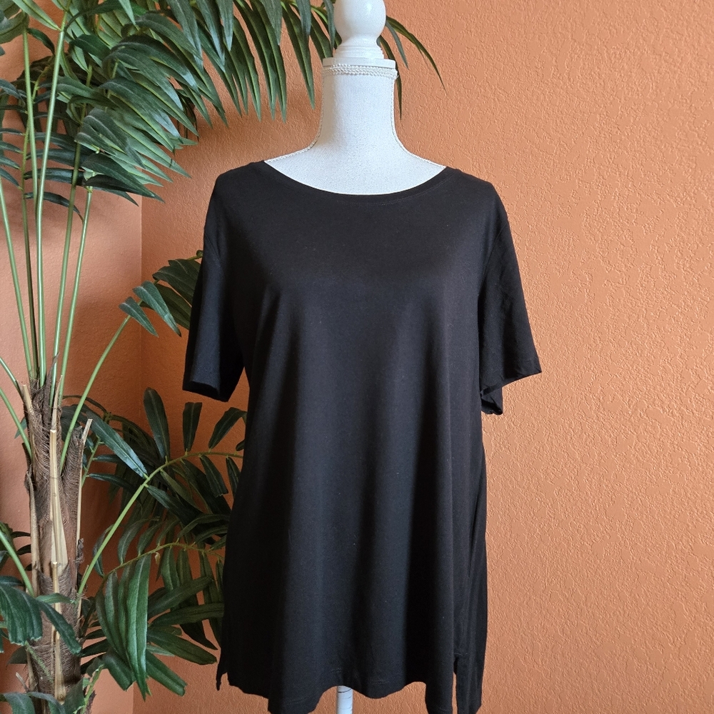 3/$25 Members Mark Essential Crew Neck Tee Shirt Soft XL Basic Black Modal Pima